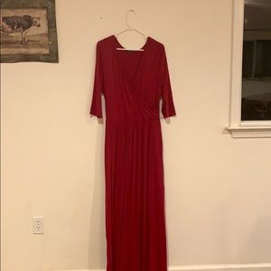 Red maxi dress